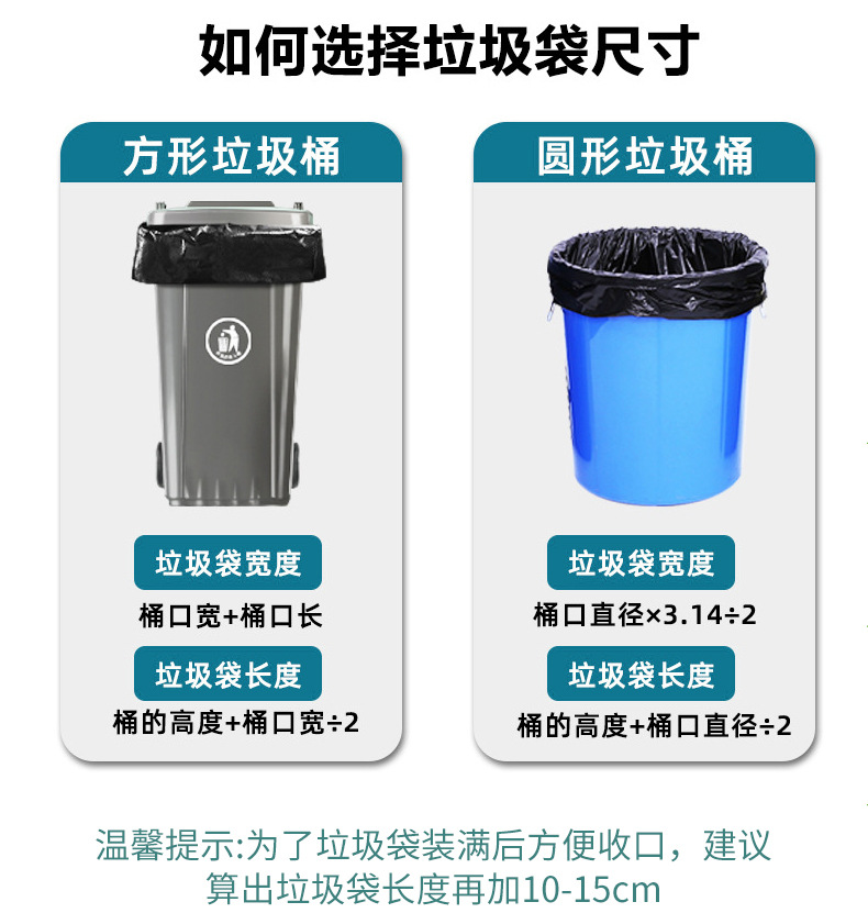 厂家黑色加厚大垃圾袋物业环卫商用宾馆酒店一次性大号塑料垃圾袋详情3