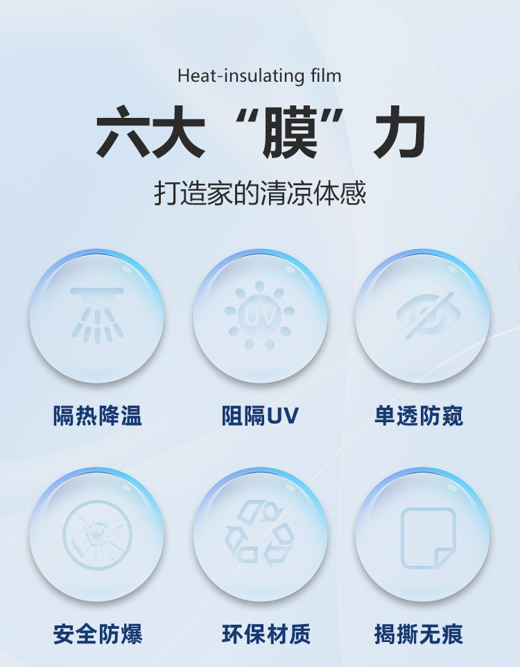 静电隔热膜防晒玻璃贴膜防窥贴纸建筑膜防走光单向窗户家用太阳膜详情7