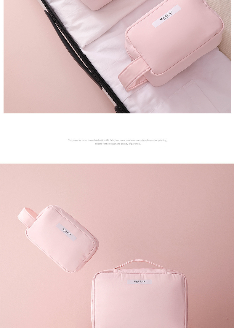 Wholesale of large-capacity, ins style, high appearance level, high-end feel, portable waterproof letter makeup bags for Internet celebrities pic 19