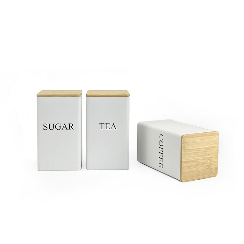 厨房用品竹盖方形铁盒coffeetea咖啡豆罐糖果茶叶包装现货茶叶罐详情5