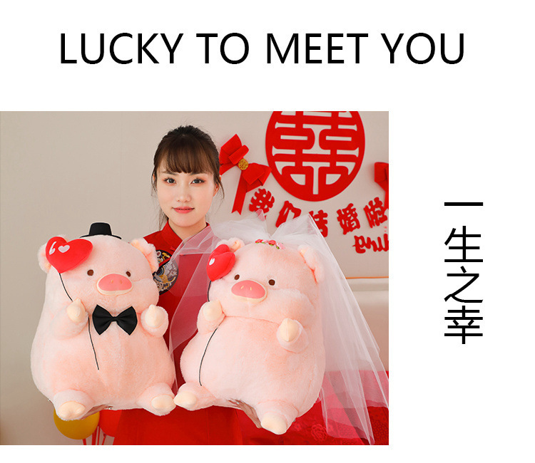 结婚压床娃娃情侣猪玩偶一对婚庆娃娃花生毛绒玩具婚礼公仔装饰详情5