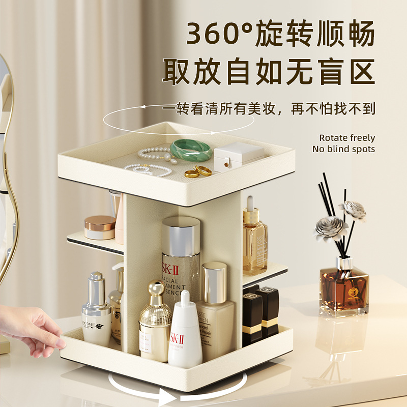 Italian simple and high-end leather tray, home decoration storage tray, round aromatherapy display tray, metal lacquered tray pic 6