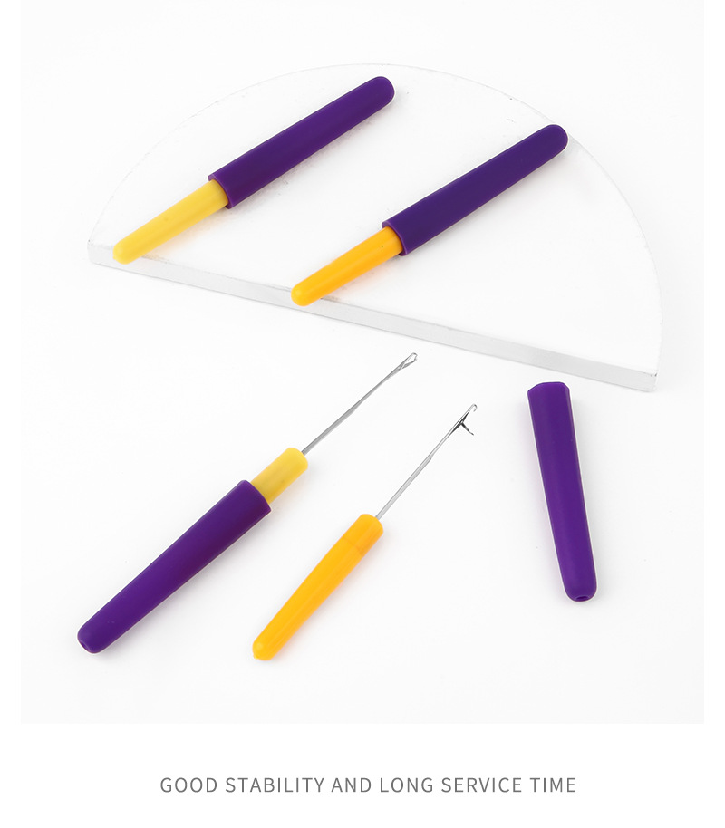 厂家批发带盖舌头编织工具假发钩针毛线勾针脏辫接发假发带舌钩针详情17