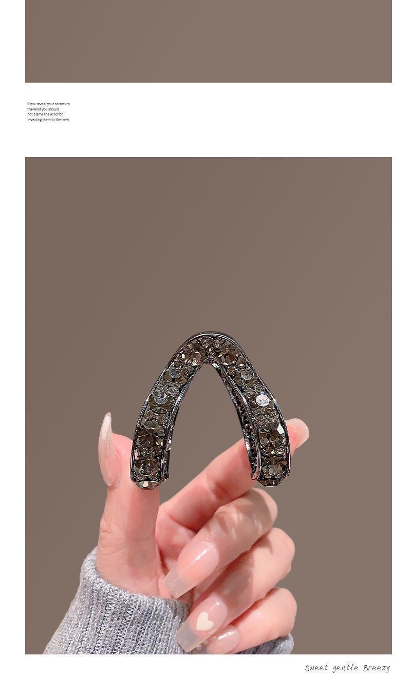 V型高马尾抓夹网红爆款高级感水钻半扎发夹女气质后脑勺盘发饰品详情9