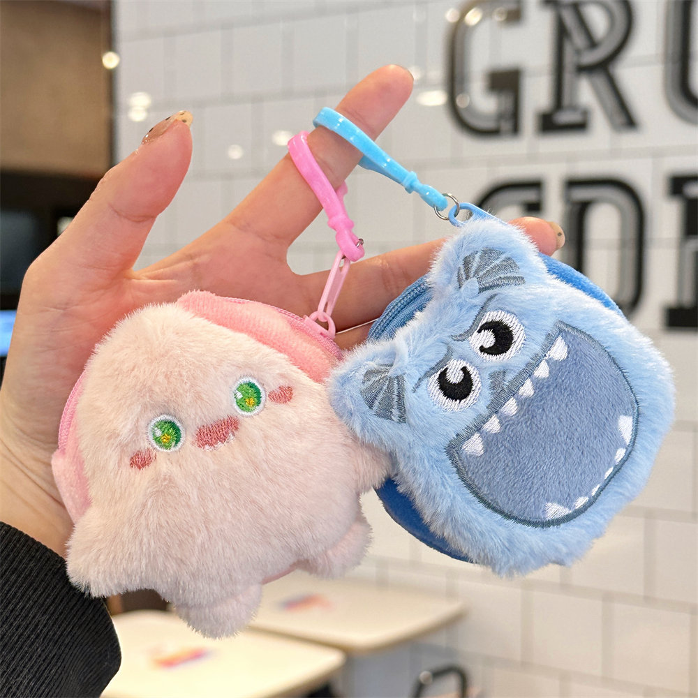 新款可爱毛绒迷你零钱包少女装饰挂件创意卡通耳机收纳包挂饰批发详情14
