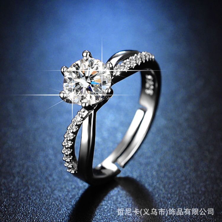 新款奢华婚戒钻戒情侣款对戒结婚戒指时尚简约活口可调节直播推荐详情20