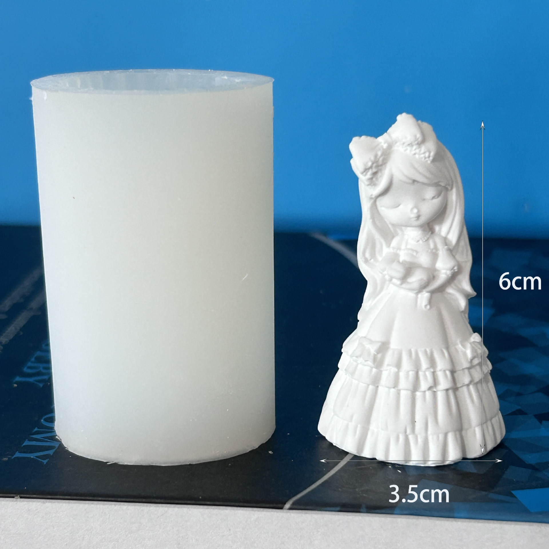 迷你公主娃娃硅胶模具diy手工香薰石膏蜡烛滴胶桌面摆件装饰模具详情7