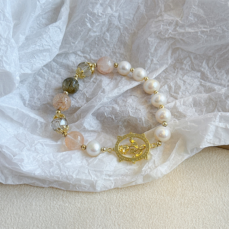 NALA娜啦甜美森系玫瑰花自然石水晶创意手串新中式轻奢高级感手链详情21