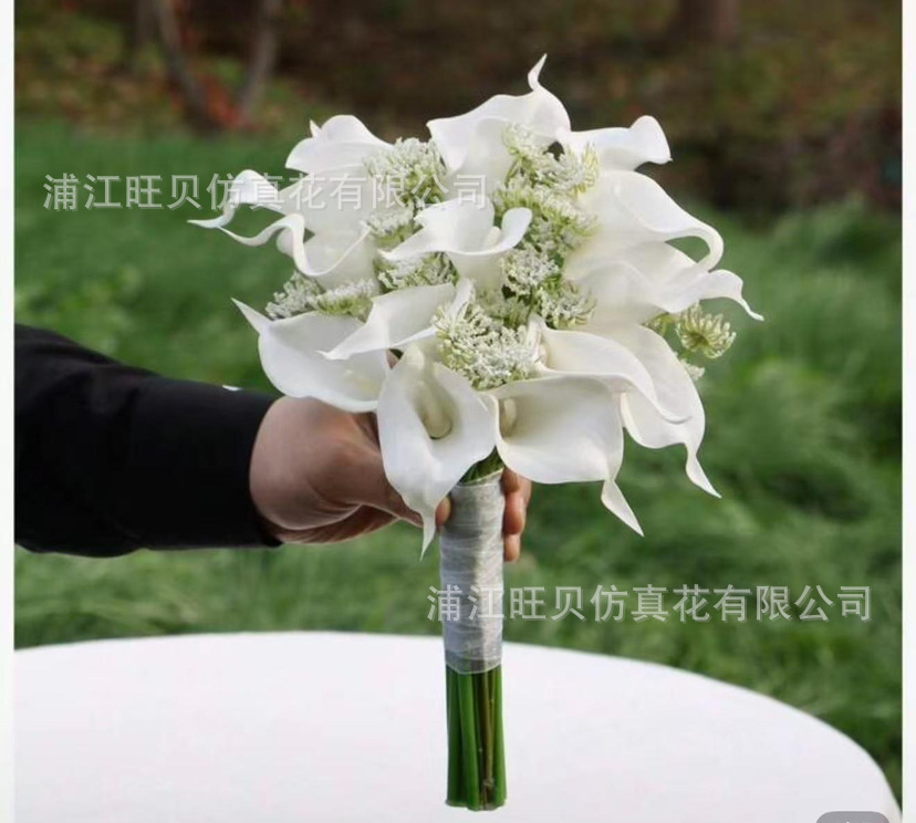 韩系仿真马蹄莲新娘手捧花求婚花束高级感白色结婚领证花束道具详情9