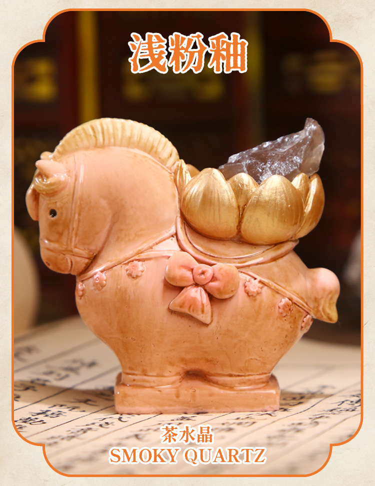 Tang Sancai cultural relics energy blind box, cartoon trendy toys, crystal design, resin handicrafts, ornaments, table ornaments, blind box pic 12