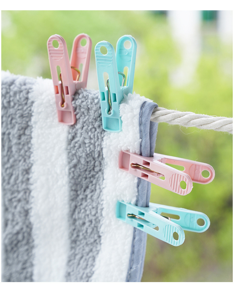 30个装防风夹晾衣夹内衣袜子塑料小夹子带收纳篮被子衣服晾晒夹详情20