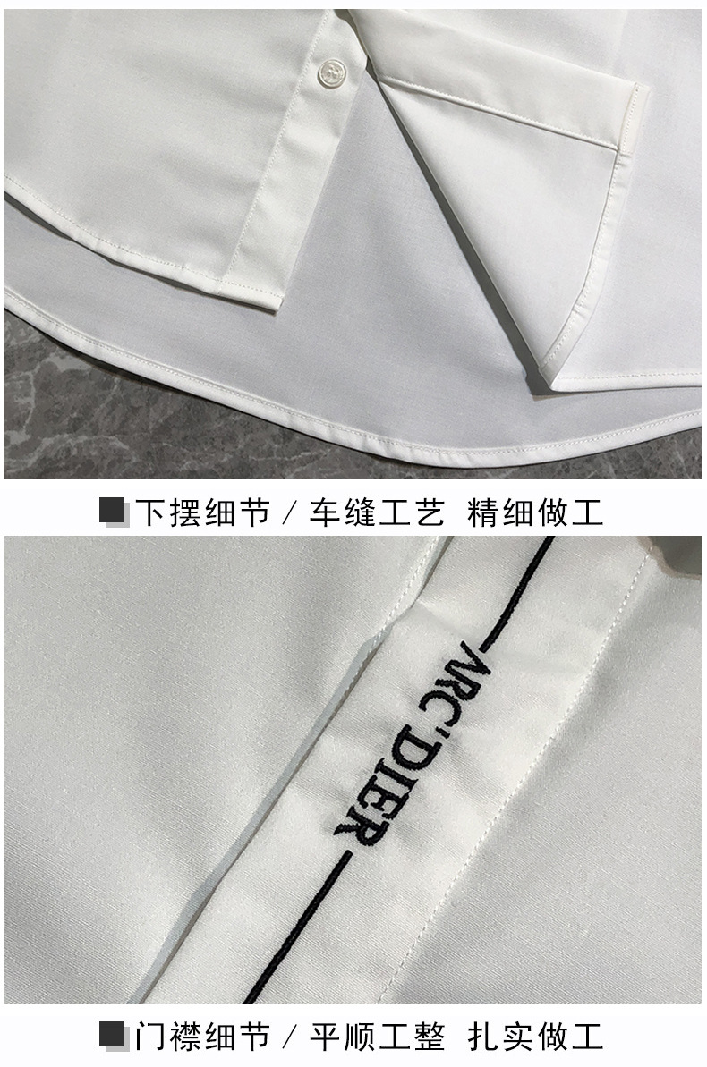 时尚潮牌修身刺绣高端欧货棉短袖衬衫男轻奢夏季休闲百搭衬衣男详情9