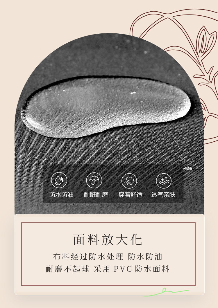 新款围裙厨房防水防油上班工作服餐饮女韩版围腰薄男定印字logo详情2