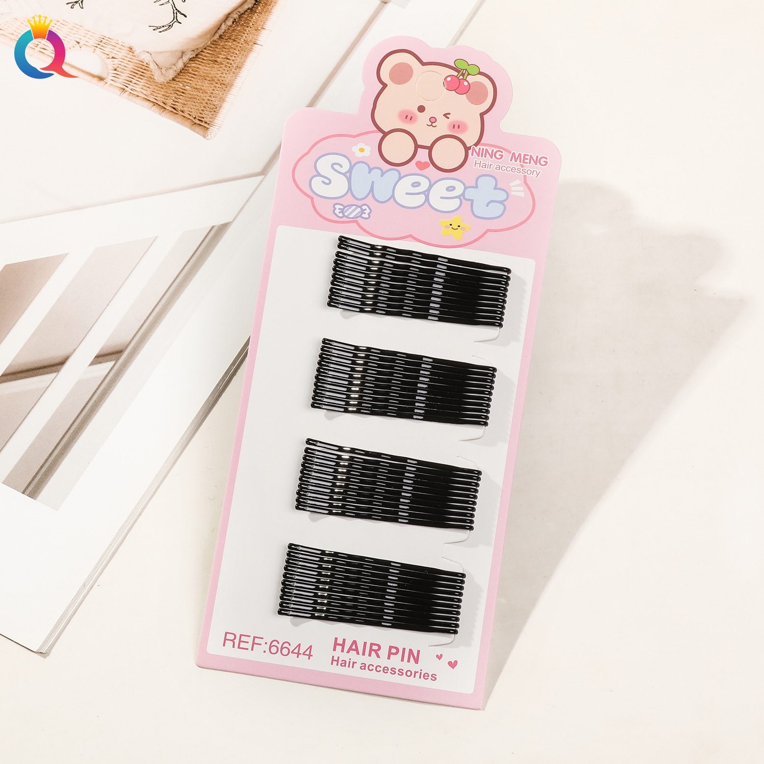 Wholesale of Qiyue Classic black straight clips, durable lacquered hair clips, braided hair clips, broken hair bangs clips and side clips pic 85