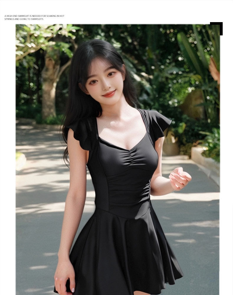 连体泳衣女高级感2025新款显瘦海边遮肉高颜值保守泳装时尚显身材详情2