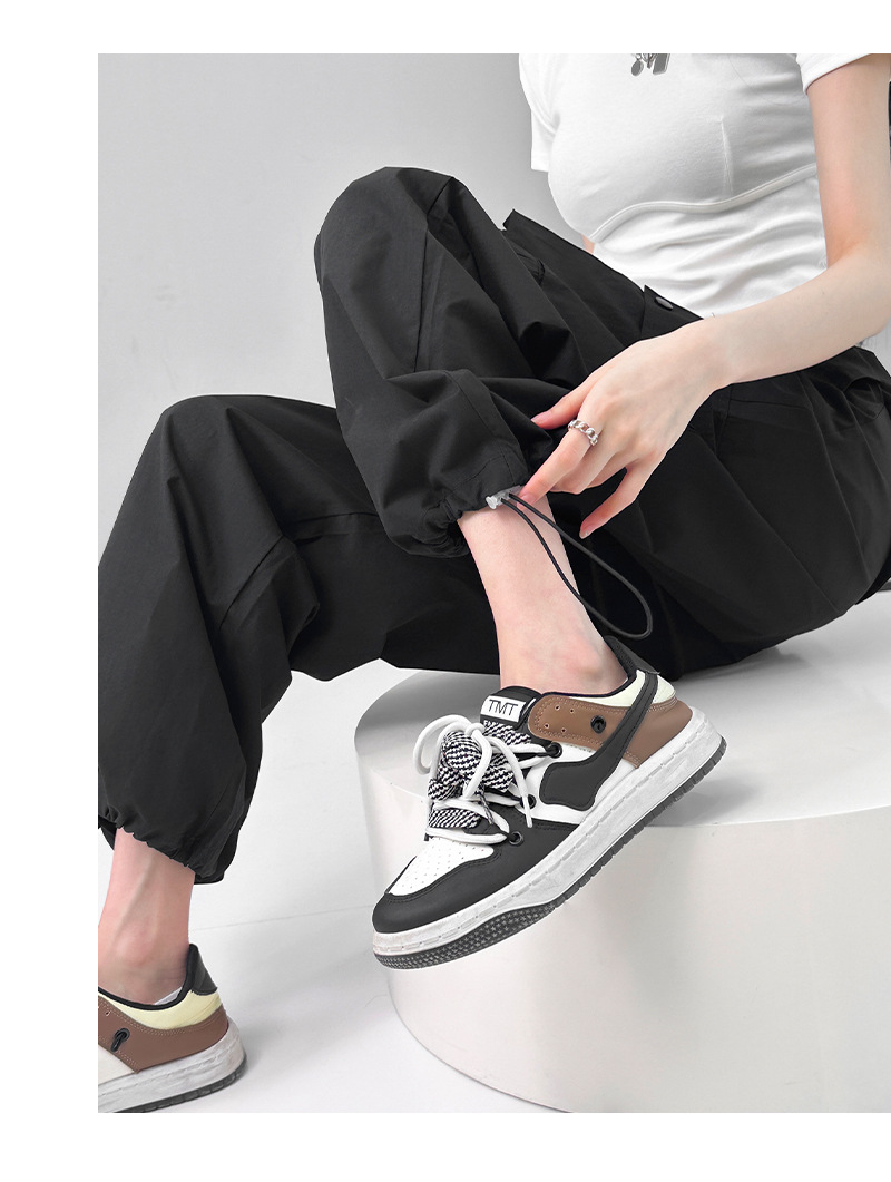 美式复古粉色高腰直筒工装裤女2023夏季辣妹新款休闲高街薄款裤子详情22