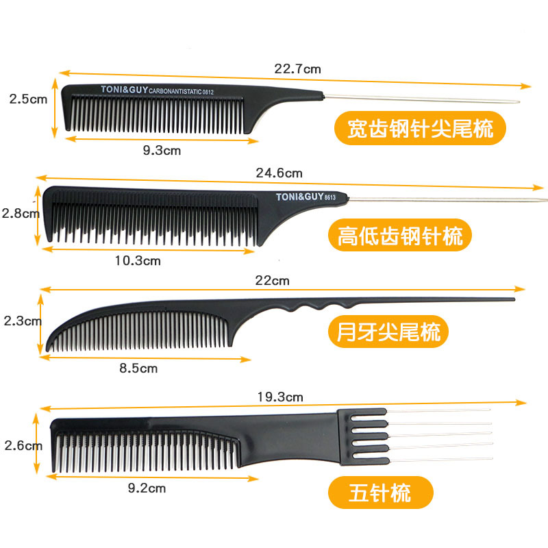 Five-needle comb, a special pointed-tail comb for makeup artists, is designed for updo hairdressing, texturing, and creating five-pronged and five-toothed hair seams pic 8