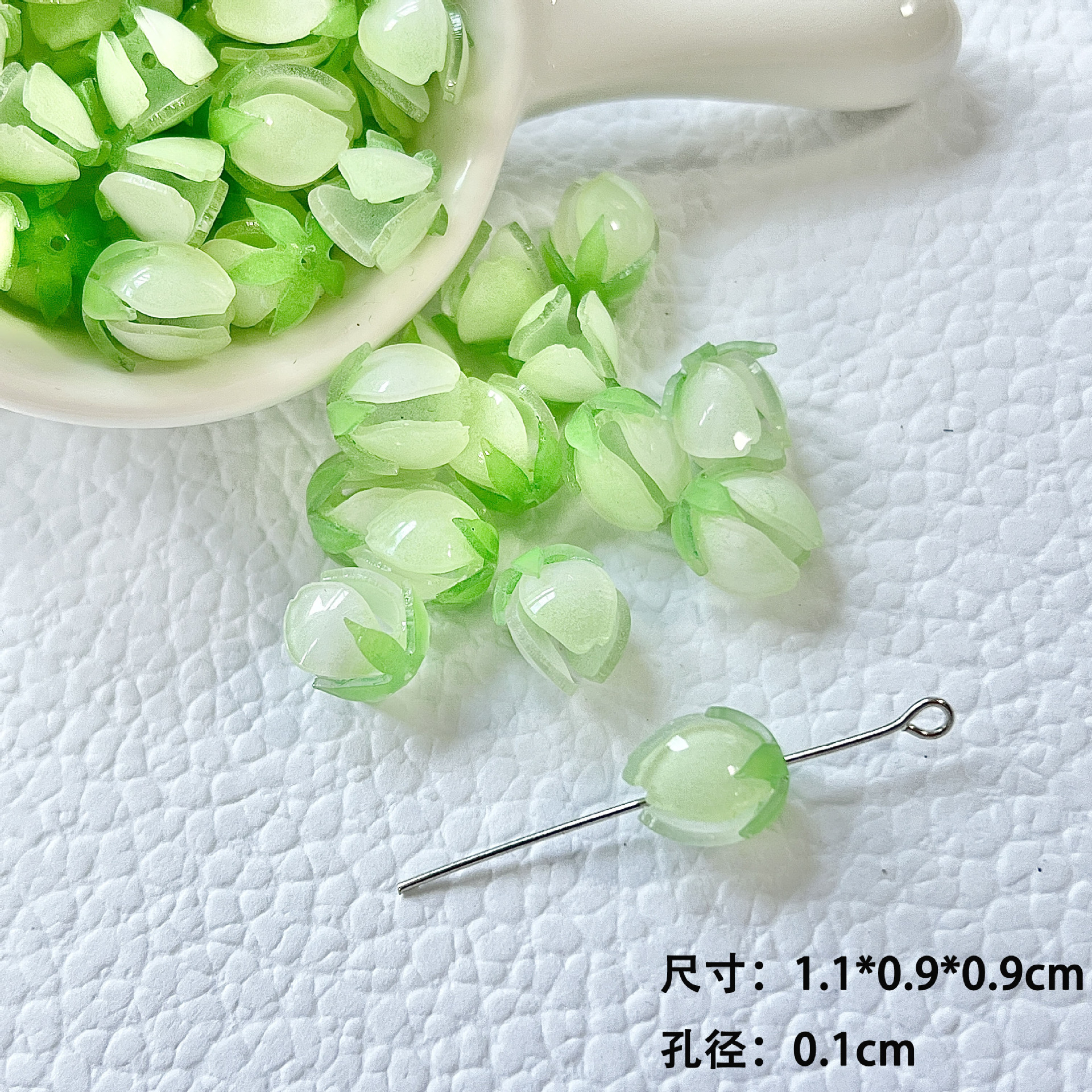国风复古感古风晕染花苞金箔花朵热缩片穿孔贴片diy手工发簪配件详情10