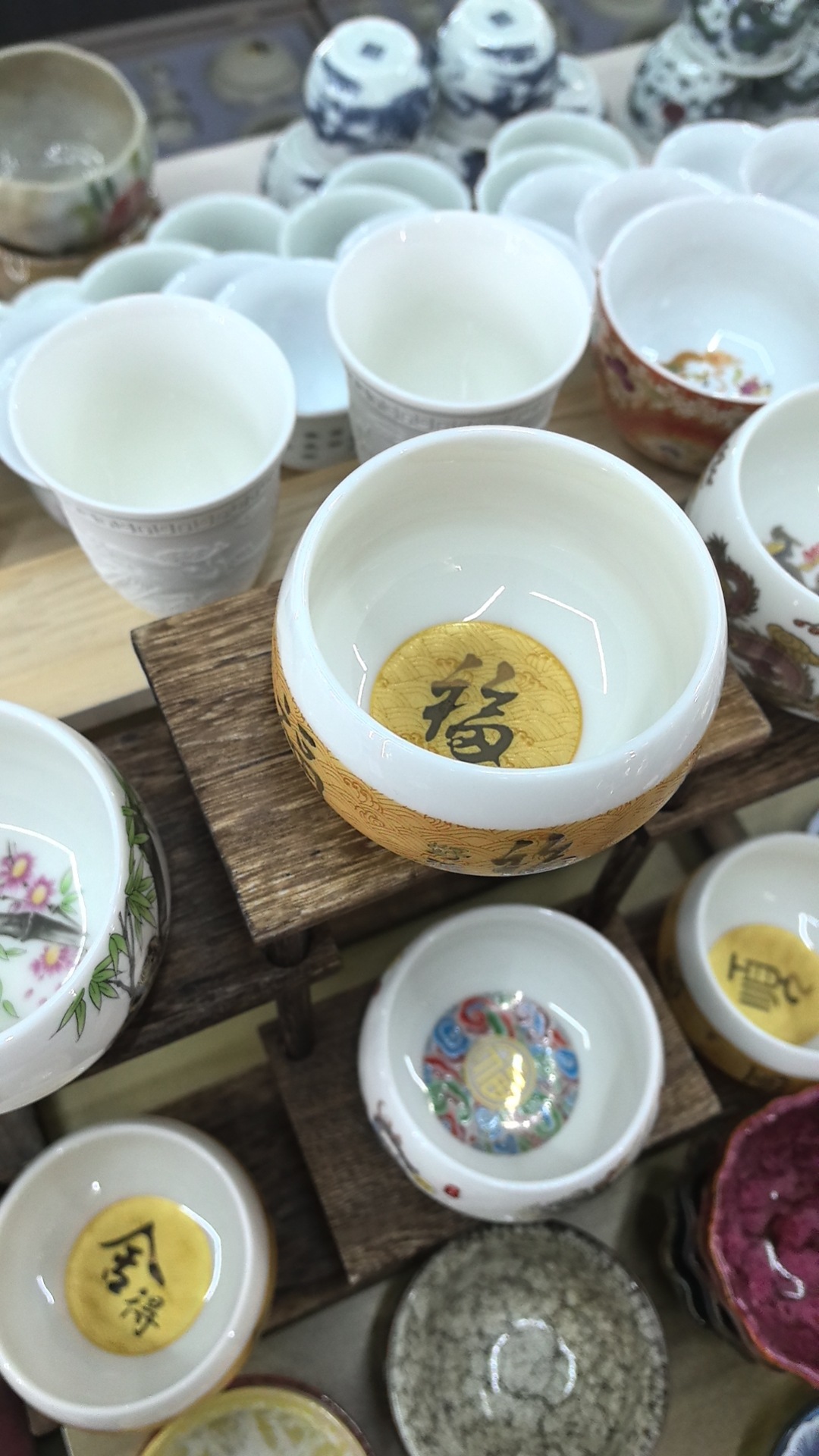 羊脂玉罗汉杯主人杯陶瓷堆金福杯功夫茶茶具品茗杯个人礼品节日详情5