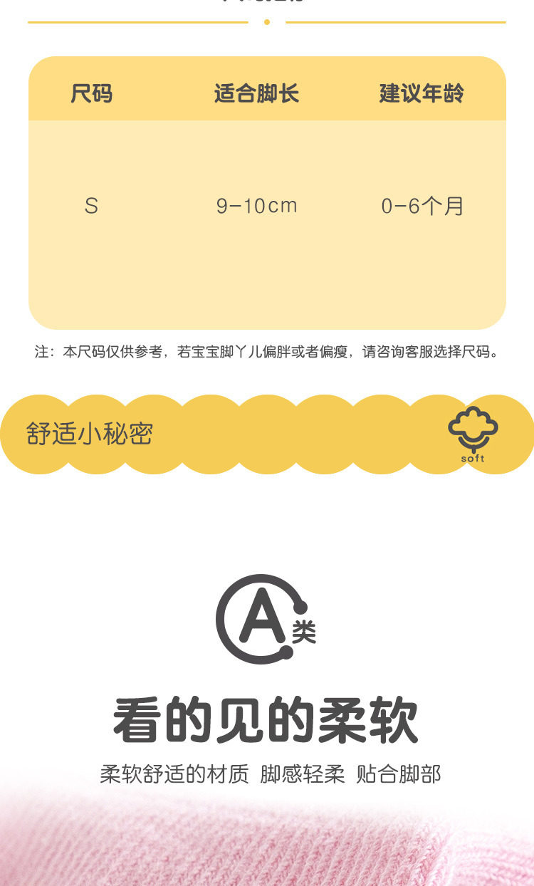 婴儿袜子薄款a类童袜0-9月卡通公仔袜点胶防滑新生儿宝宝地板柔软详情4