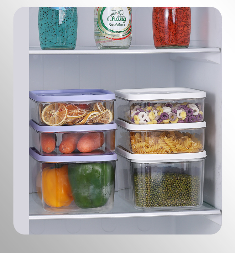 INS engrosado PET crisper box encurtido de encurtidos reefer de cocina congelador de alimentos caja de almacenamiento fresco set de tres piezas pic 25