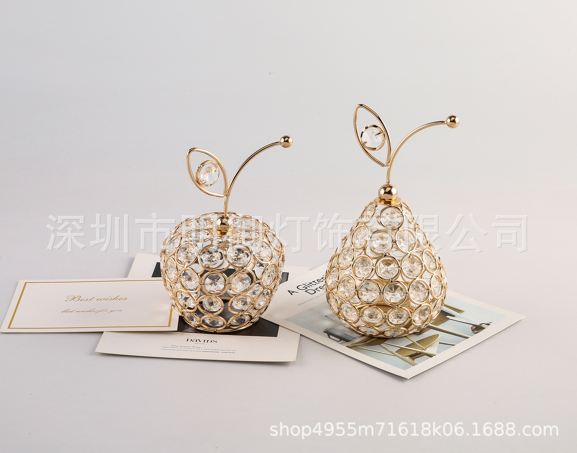 2022网红款欧式创意水晶工艺品苹果雪梨菠萝造型家居装饰摆件直销详情4