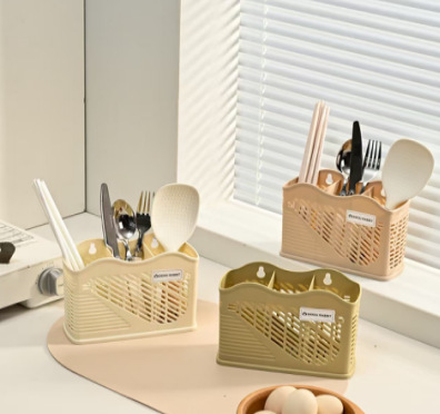 New 筷笼 plastic multi-functional kitchen chopsticks, kitchen cutlery cage in stock wholesale, household storage chopstick cage pic 3