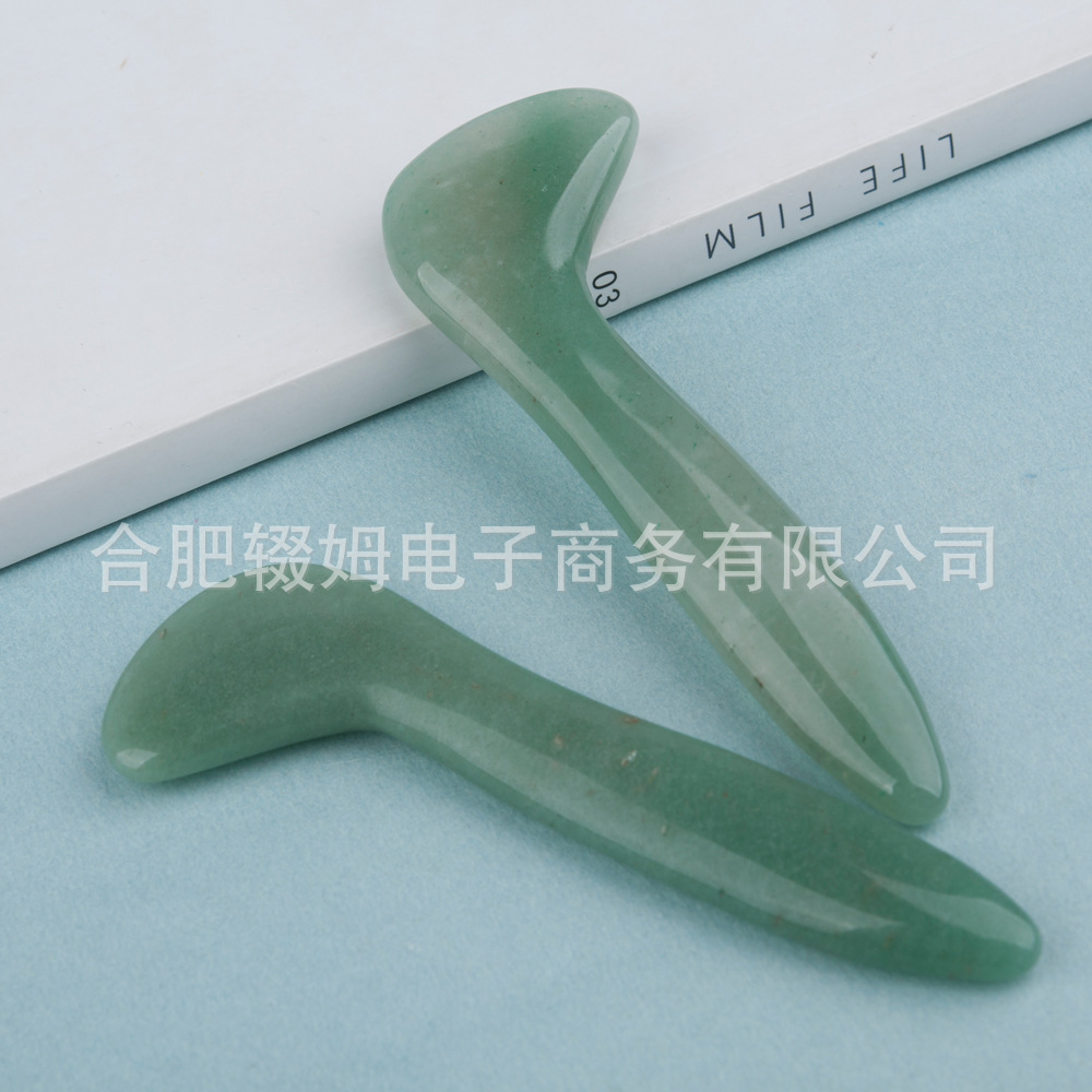 天然粉晶东陵玉石刮痧板脸部美容眼部推拿片刮痧板美容院同款按摩详情5