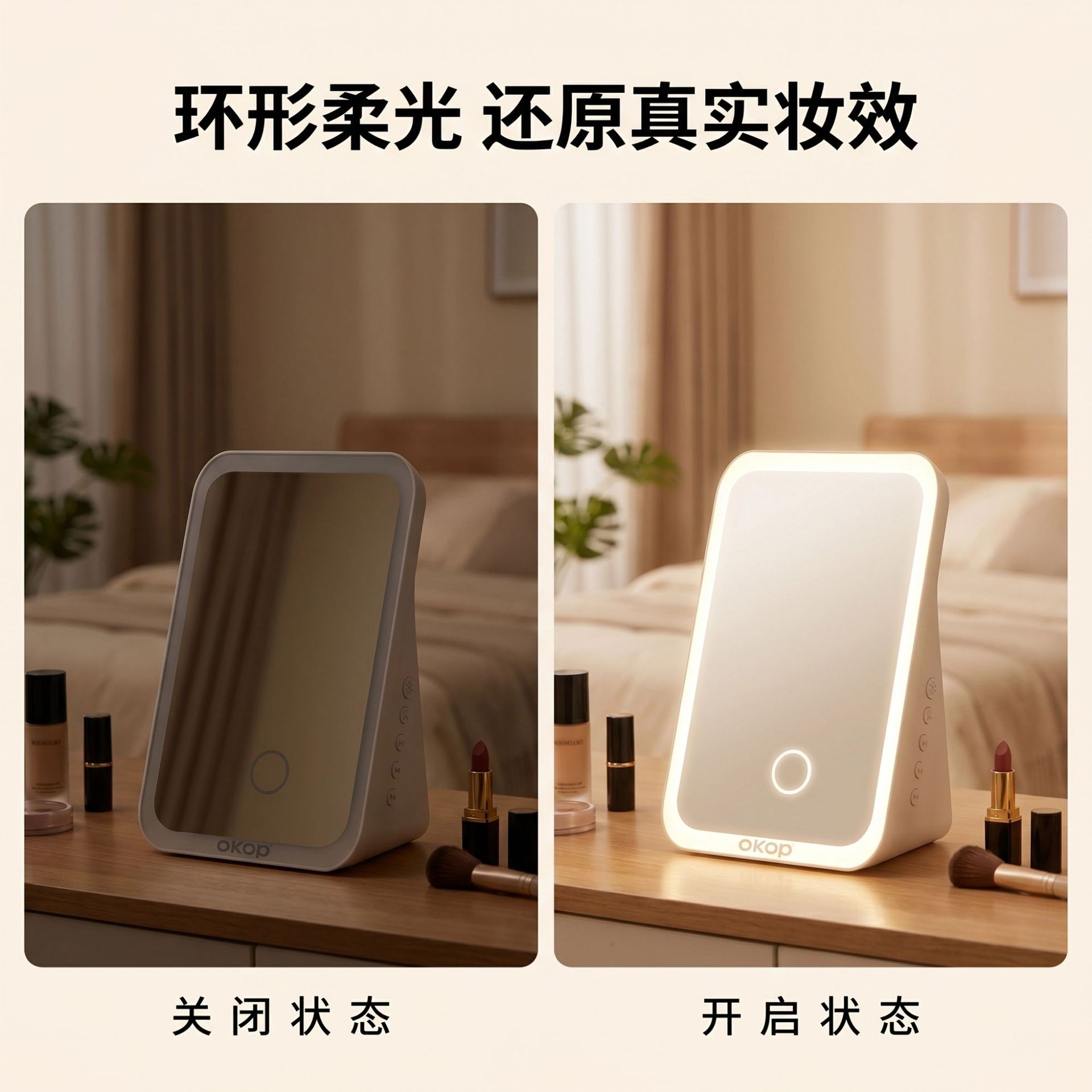 863 Bluetooth Speaker, Makeup mirror, fill light, portable, portable desktop, high-definition mirror, small speaker, cross-border pic 6