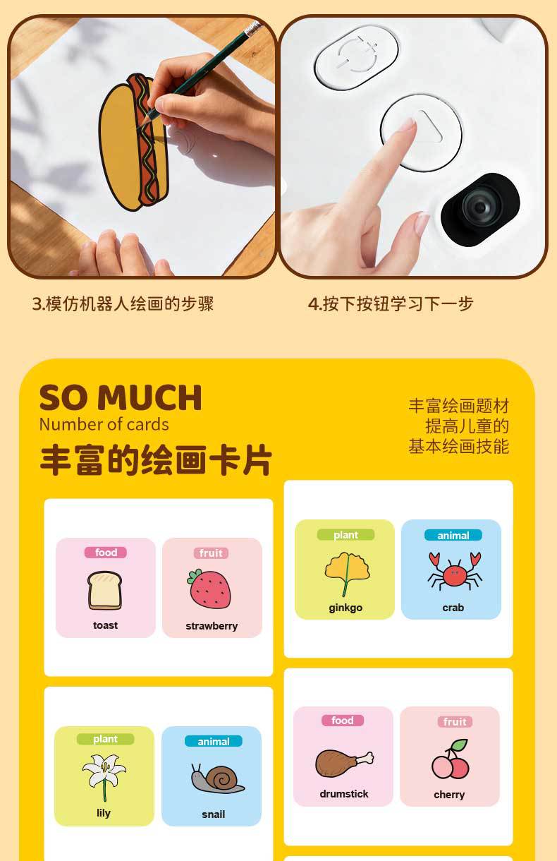 跨境电商爆款新品早教益智自动绘画机器人3-8岁儿童启蒙圣诞礼物详情10