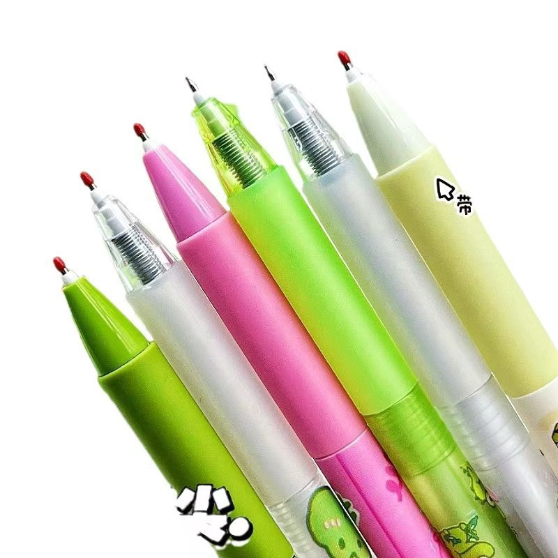 Little crocodile press pen, ins style, high appearance level, quick-drying practice pen, neutral pen, cute 0.5 student st head black pen pic 5