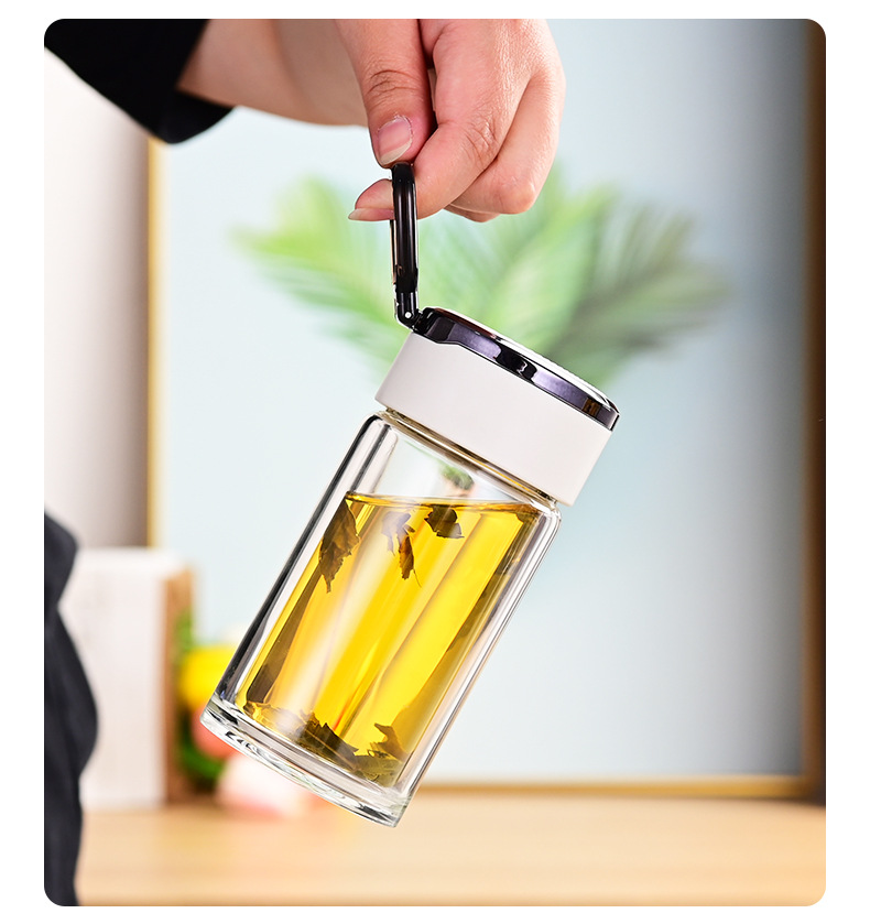 玻璃杯高级感玻璃无铅杯子家用带盖高硼硅双层新款高颜值水杯批发详情25