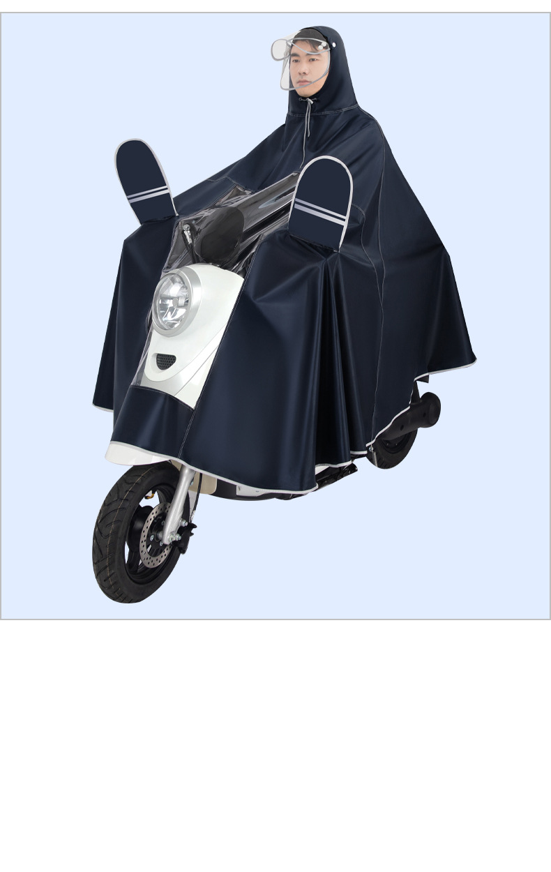 Electric bike raincoat, large Oxford cloth motorcycle raincoat, single and double people, men and women, explosion-proof rain electric bike raincoat pic 22