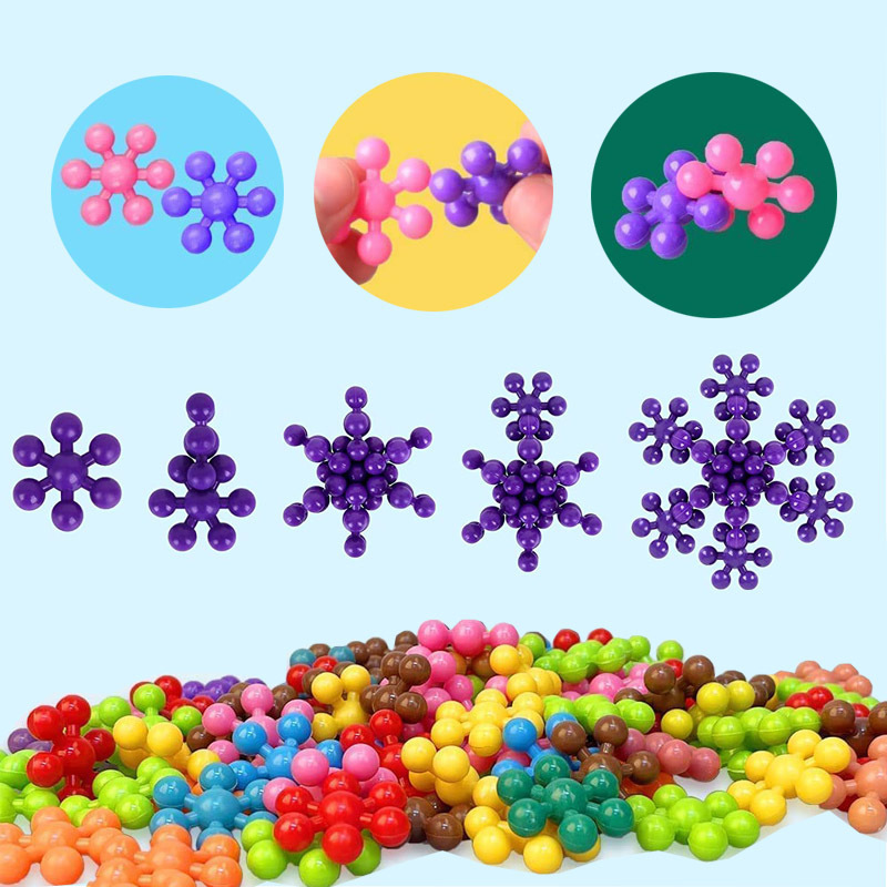 跨境热卖梅花积木立体拼装早教益智3D旋转拼插雪花片玩具批发详情7