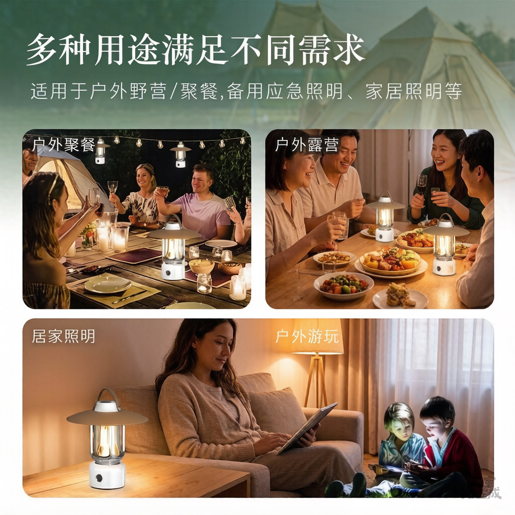 Cross-border new factory private mold camping atmosphere tent handheld lighting bracket light luxury trendy outdoor camping lamp pic 1