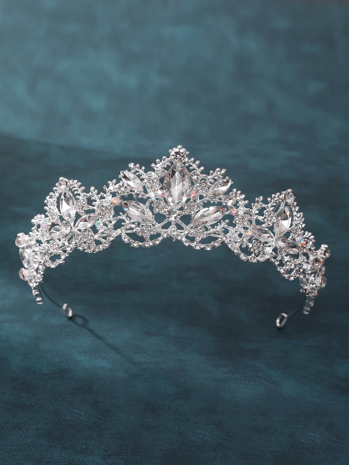 雅星饰品环保锌合金新娘皇冠发梳头饰项链爪链批发定制婚礼配饰皇冠款详情9