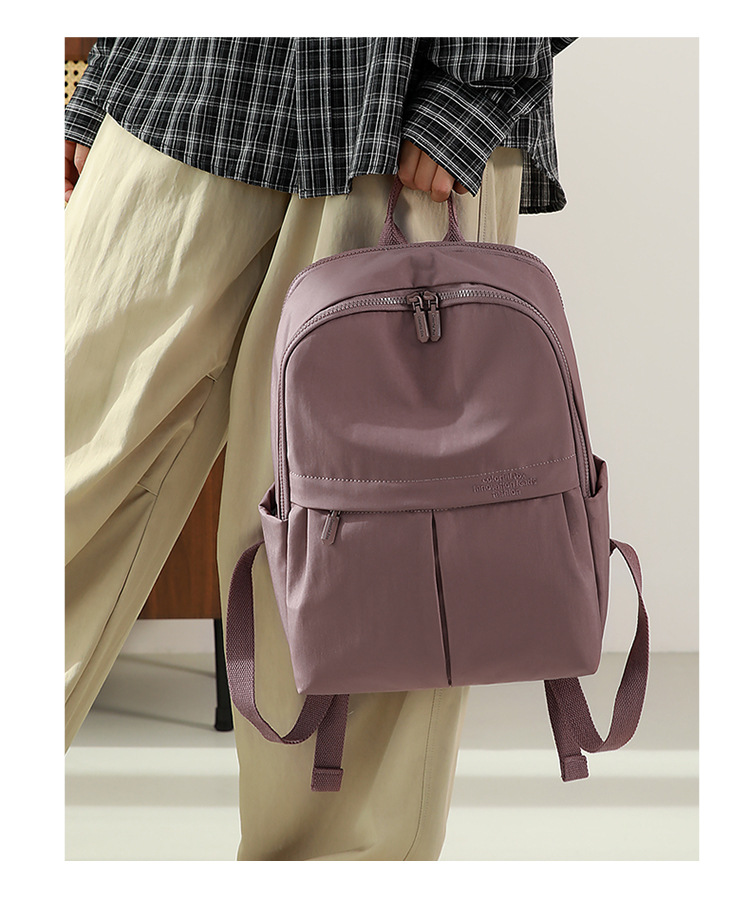 New cross-border large-capacity backpacks for high school boys and girls, simple and solid color backpacks for casual short trips and business trips, computer bags on both shoulders pic 13