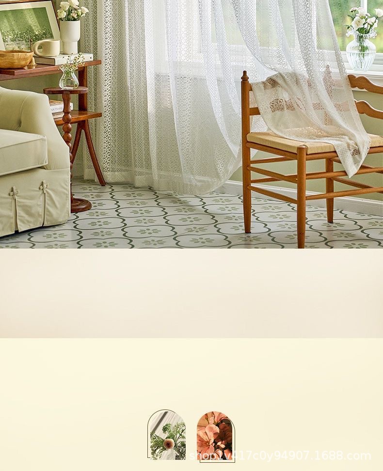 法式蕾丝窗帘纱帘奶油色白色客厅飘窗阳台复古窗纱透光半透人窗帘详情19