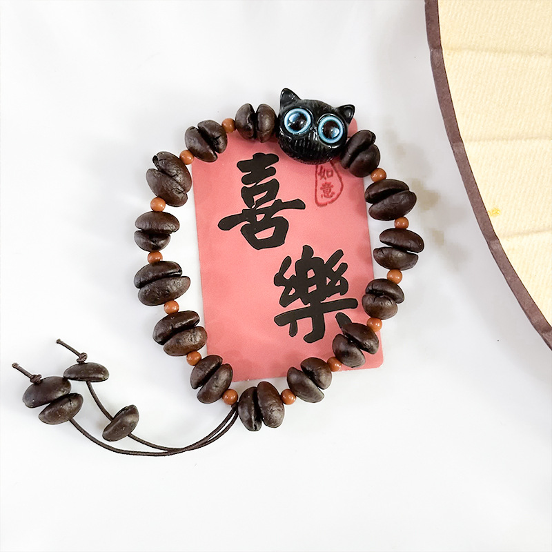 趣味咖啡豆猫爪串珠手链新中式设计感手作葫芦梅花手串百搭手链详情29