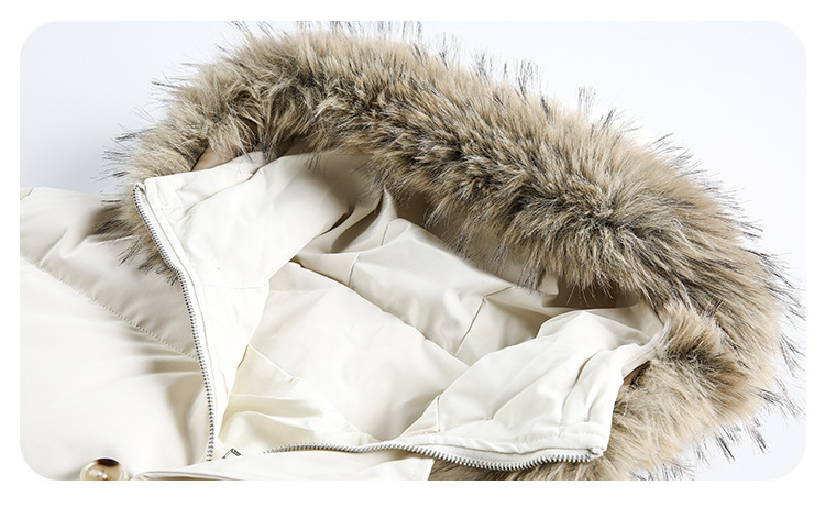 CATTEE美式复古90白鸭绒毛领连帽羽绒服男女冬季防寒保暖短外套潮详情19