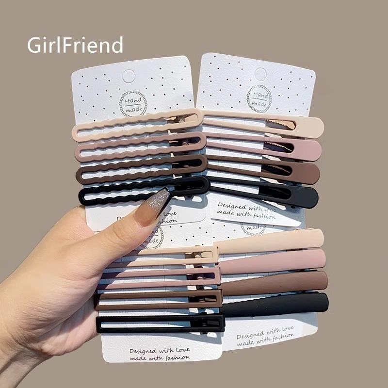 Facial cleansing and makeup seamless hair clip, side bangs for girls, one-line duckbill hair clip, high-end forehead clip headwear pic 21