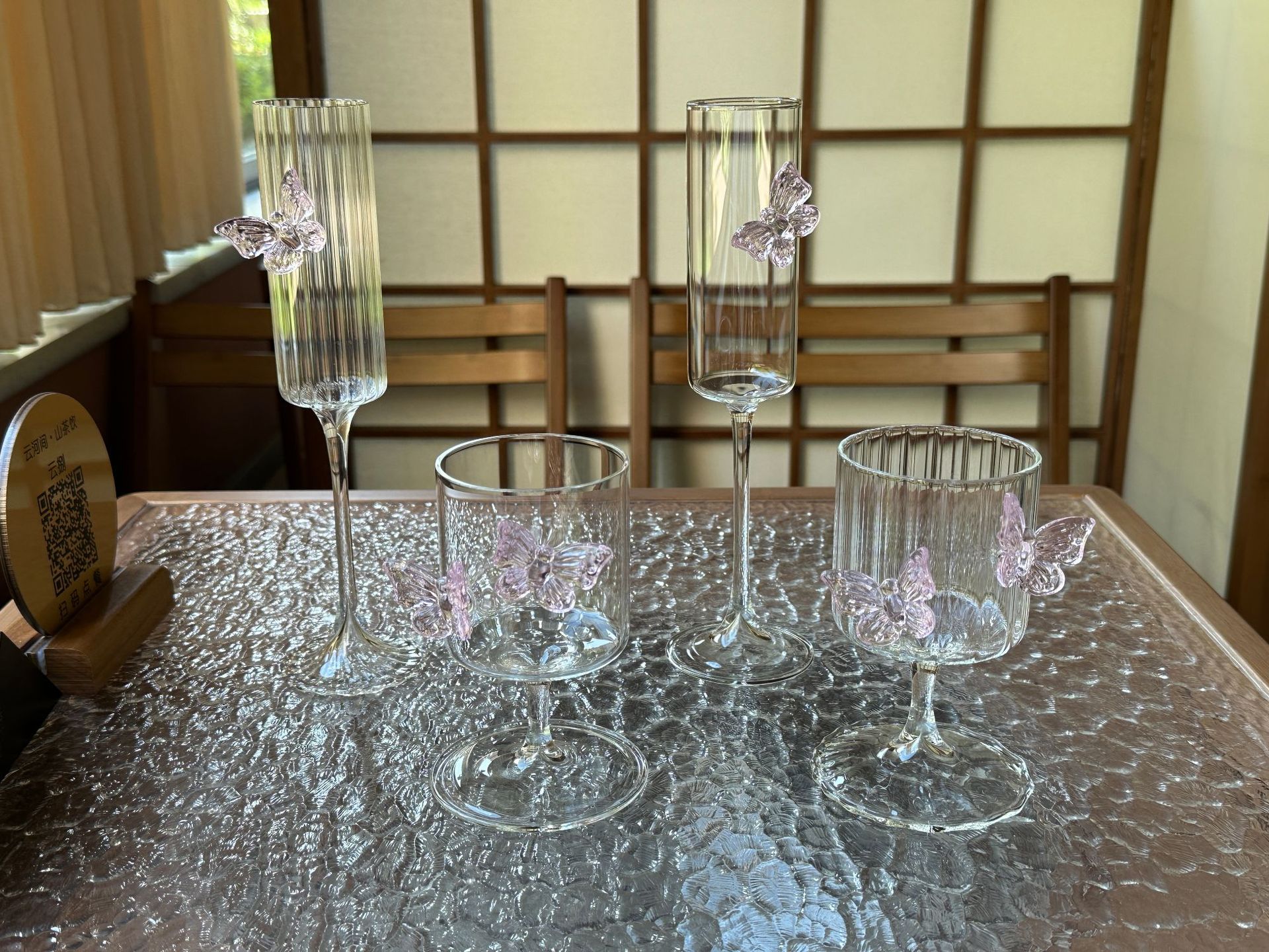 Original designer tall glass, ins high appearance level butterfly wine glass, butterfly water glass, champagne wine glass, cocktail glass pic 13