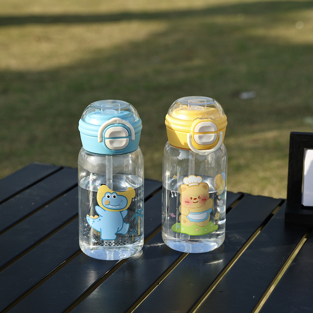 卡通塑料杯女生高颜值吸管双饮水杯便携式学生小众不撞款儿童可爱详情2