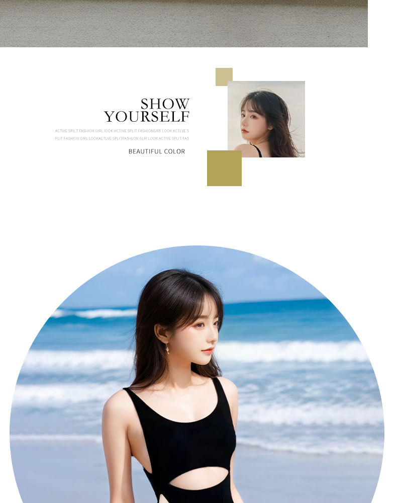 Swimsuit Women 2025 New one-piece sexy small bust, slimming and belly covering, high-end seaside vacation swimsuit -125085 pic 15