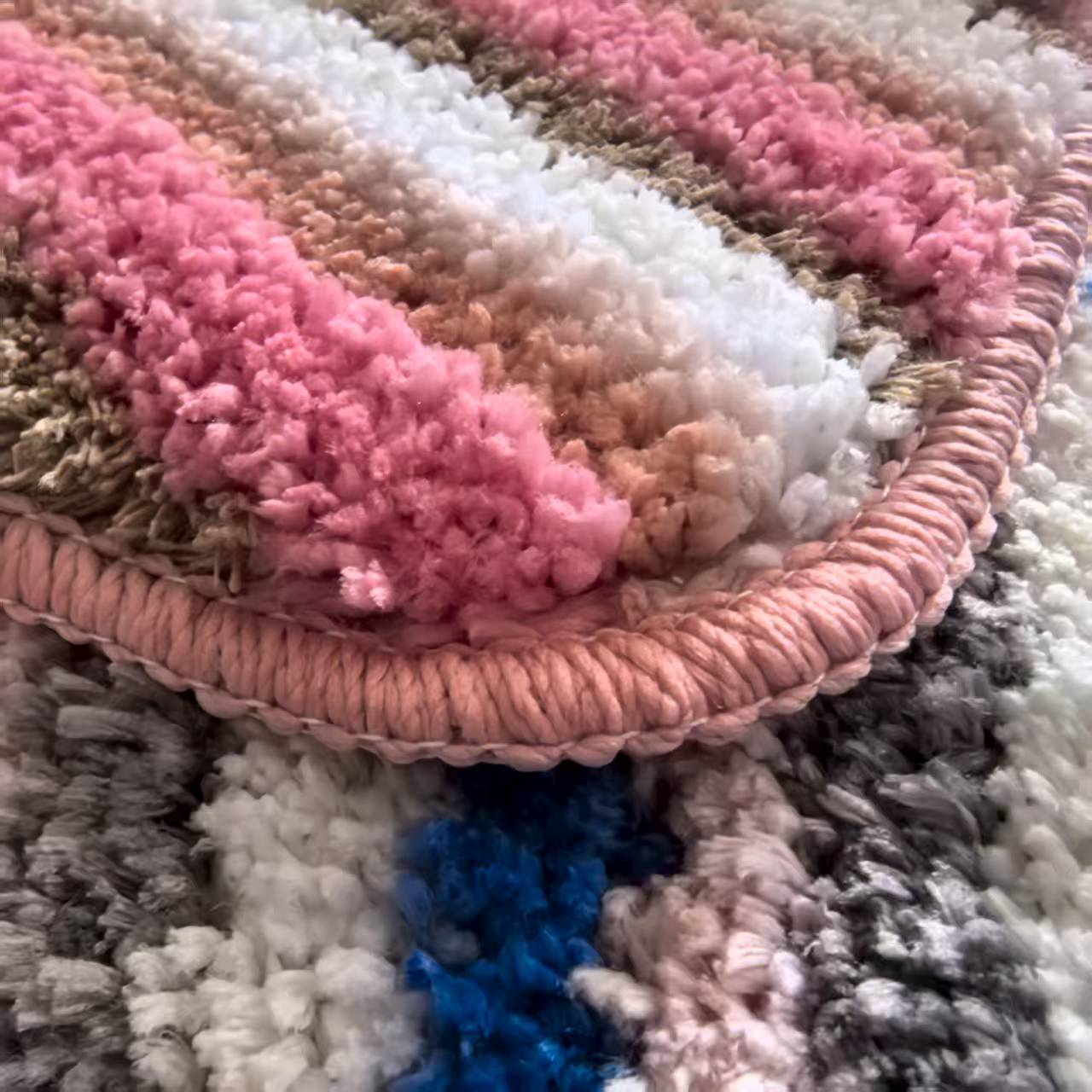 Hilo de cola en stock rayas diagonales microfibra tufted peluche color aleatorio interior dormitorio baño absorbente puerta tapetes piso pic 2