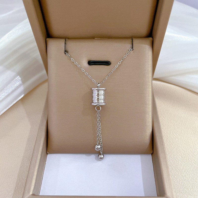 【通体钛钢】几何星球个性极简风炉内真金项链女ins网红锁骨链详情26