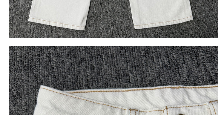 BC High-waisted straight-leg jeans for women, beige, simple style, versatile, casual, loose, wide-leg trousers, European and American style 2026 pic 9