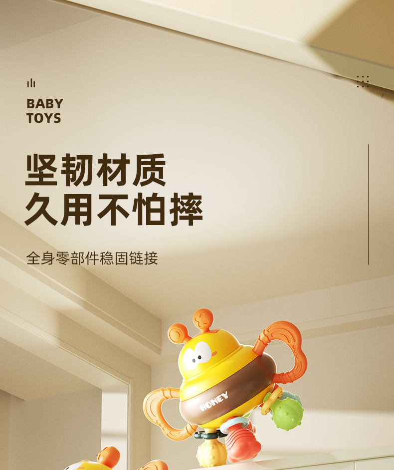 曼哈顿婴儿三合一忙碌球宝宝安抚牙胶手抓玩具婴幼儿多功能手握球详情13