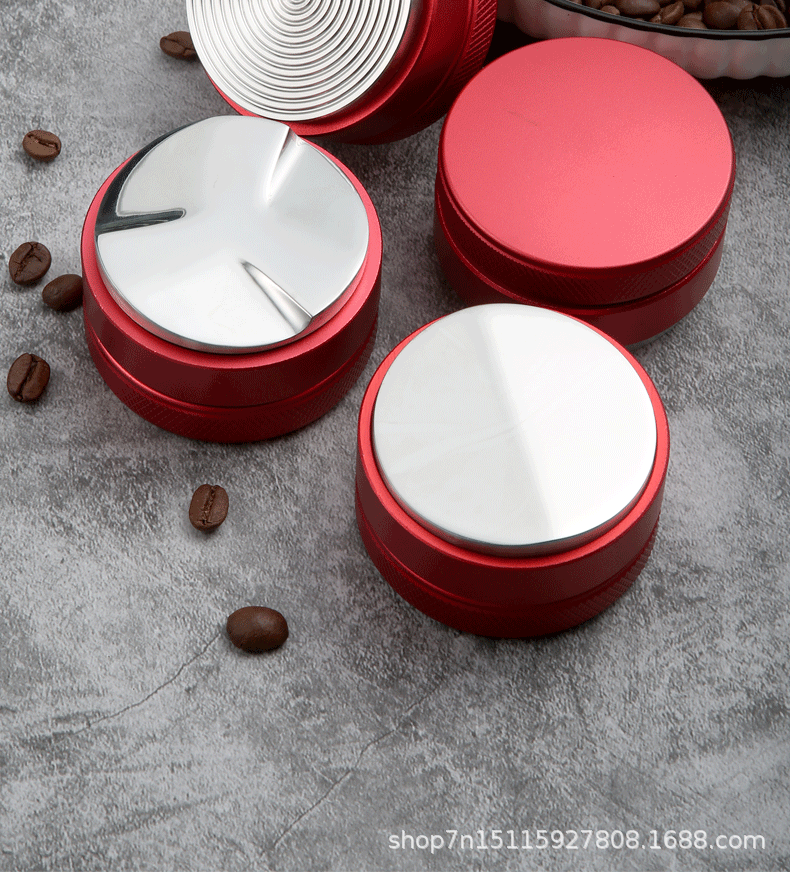 Stainless steel plastic coffee cloth powder maker, flat-bottomed three-paddle threaded powder press, macaron powder hammer, 51/53/58mm pic 10