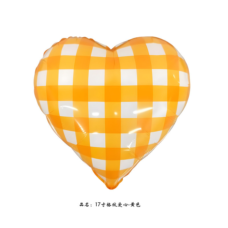 Extra-large checkered heart-shaped aluminum film balloons, air balls, birthday party event decoration, arrangement, photo shoot props pic 8